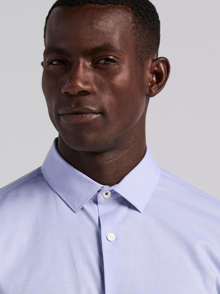 Dobby Cotton Stretch Slim Fit Shirt (Vista Blue) 