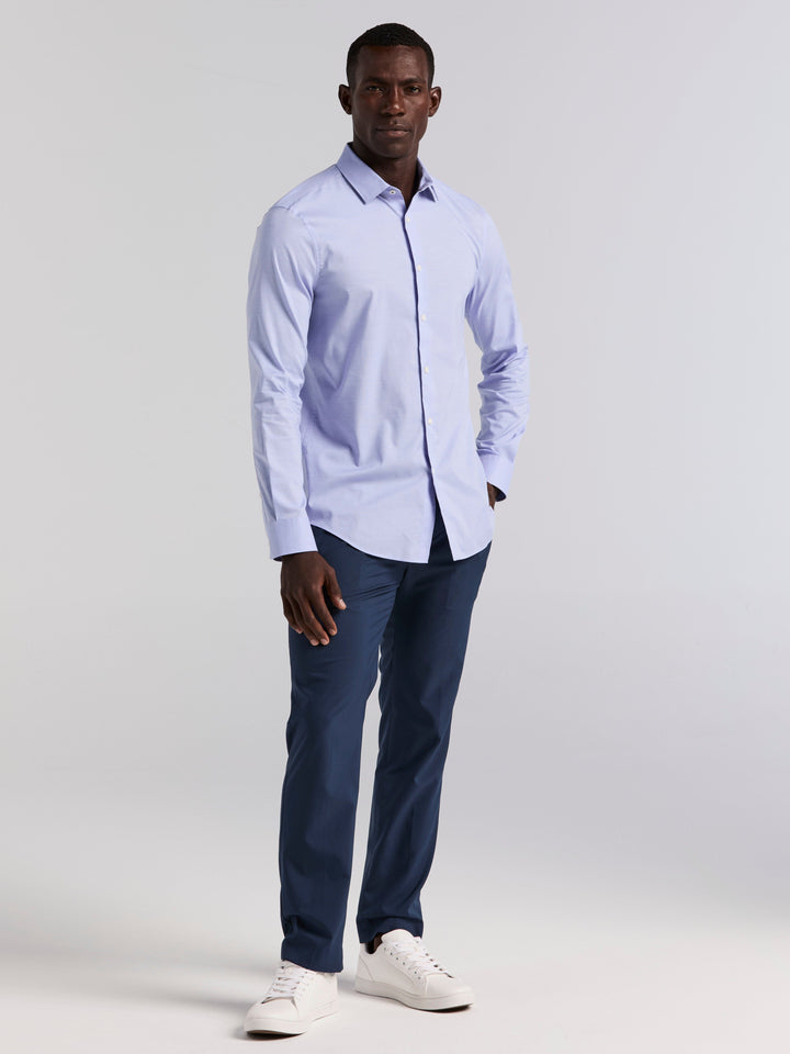 Dobby Cotton Stretch Slim Fit Shirt (Vista Blue) 