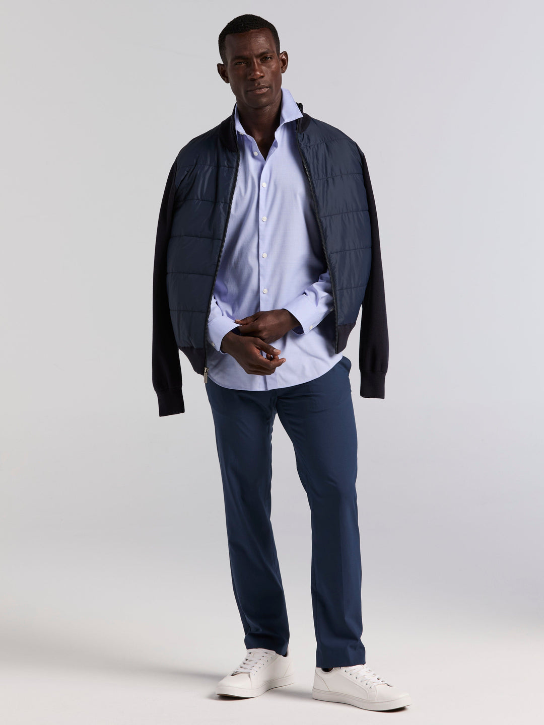 Dobby Cotton Stretch Slim Fit Shirt (Vista Blue) 
