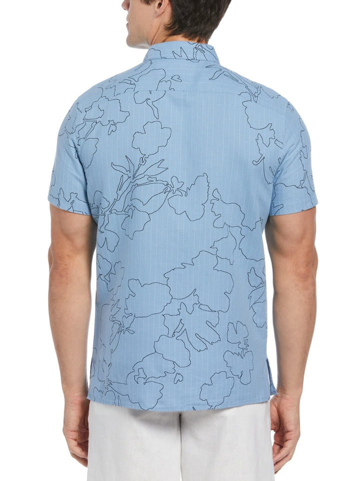 Dobby Floral Print Shirt (Black) 