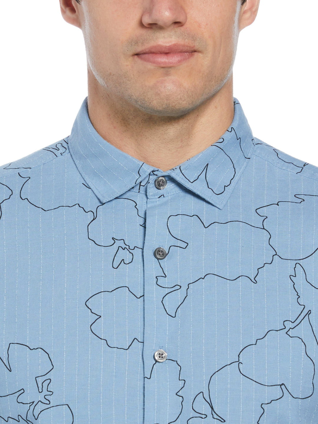 Dobby Floral Print Shirt (Black) 