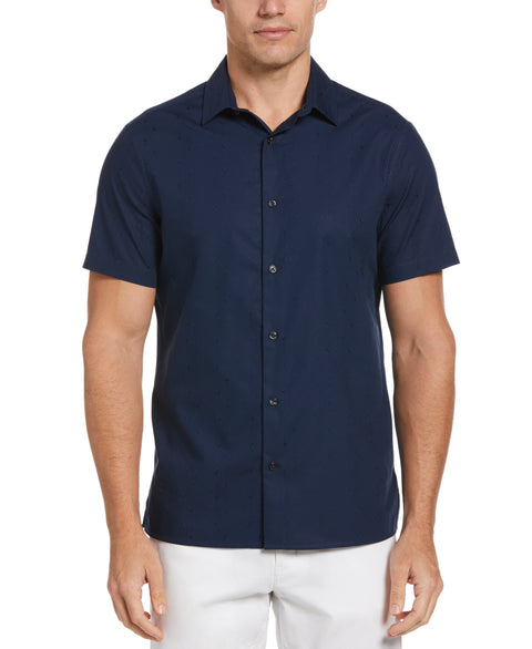 Dobby Geo Stripe Print Shirt (Ink) 