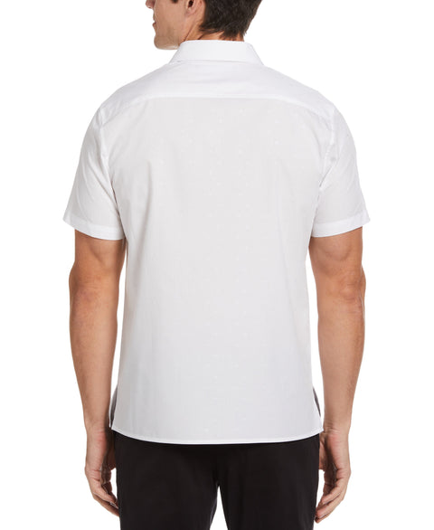 Dobby Geo Stripe Print Shirt (Bright White) 