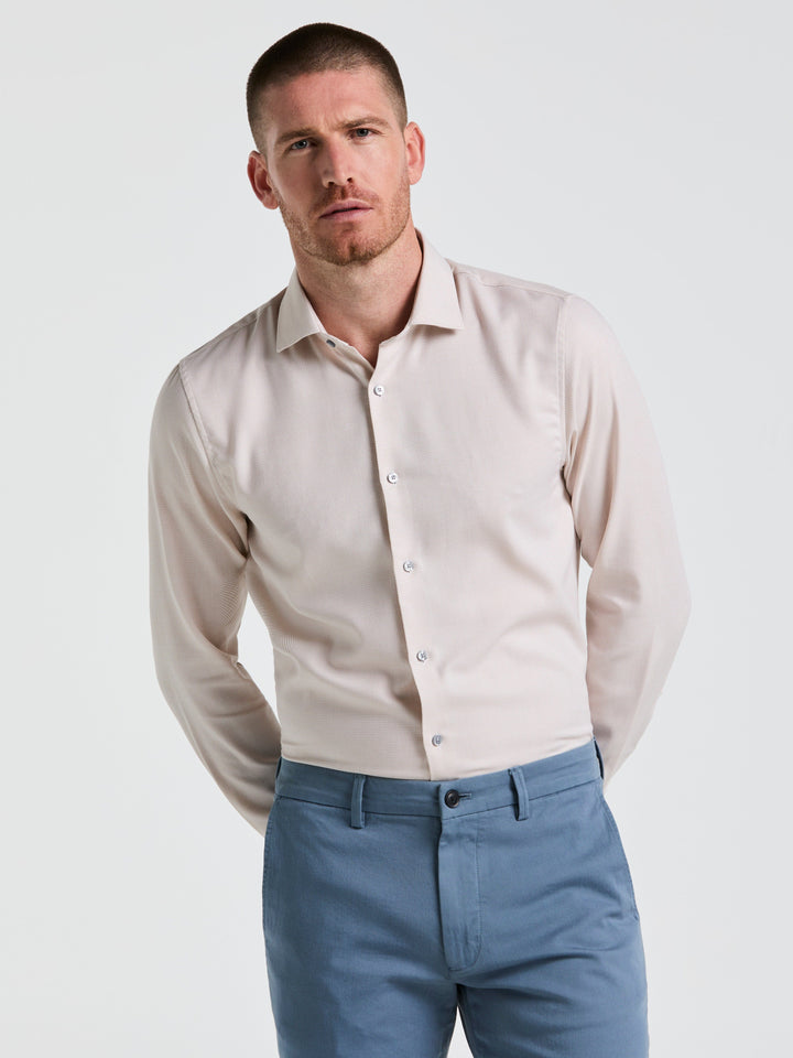 Dobby King Micro Print Shirt (Taupe) 