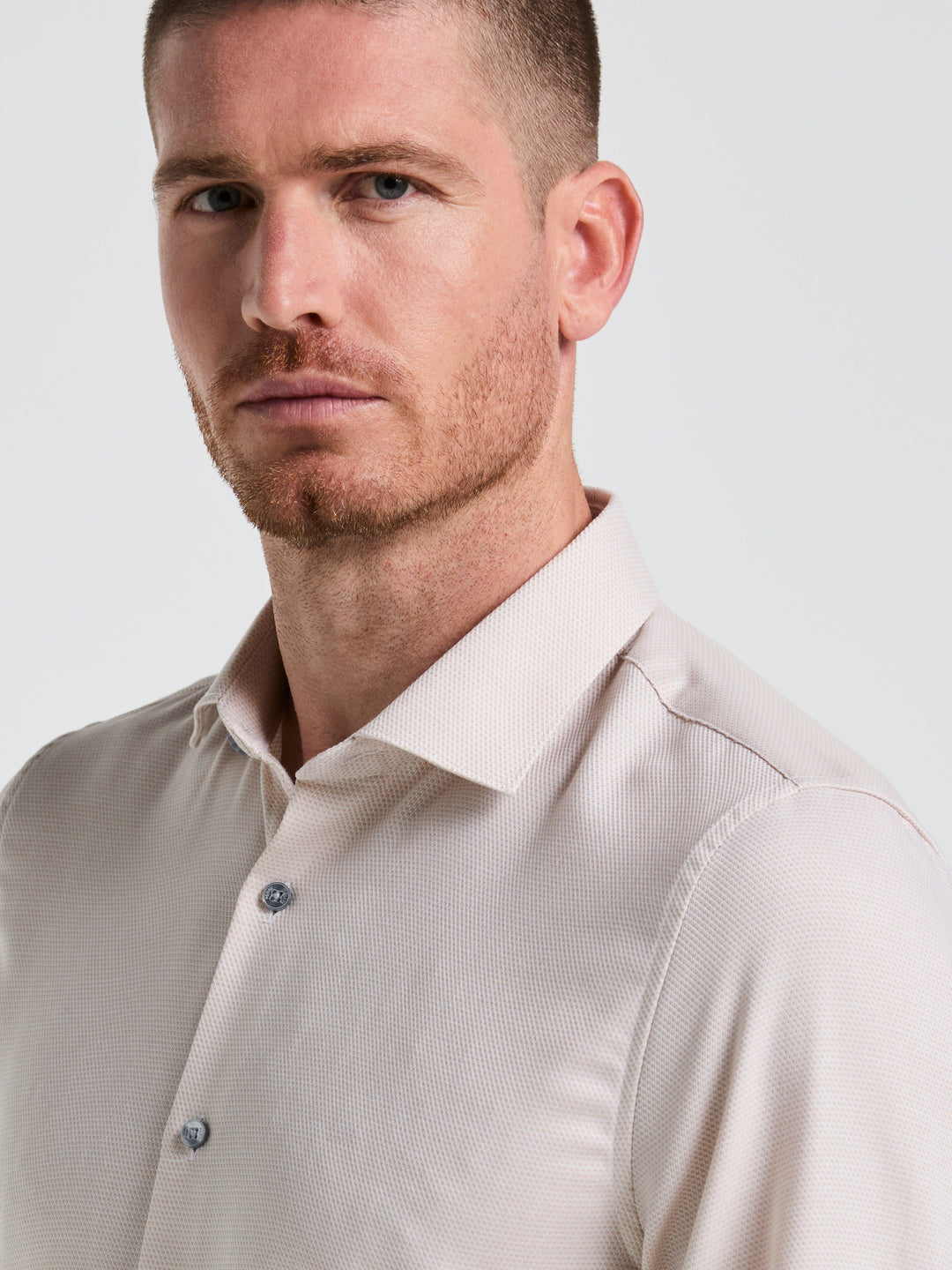 Dobby King Micro Print Shirt (Taupe) 