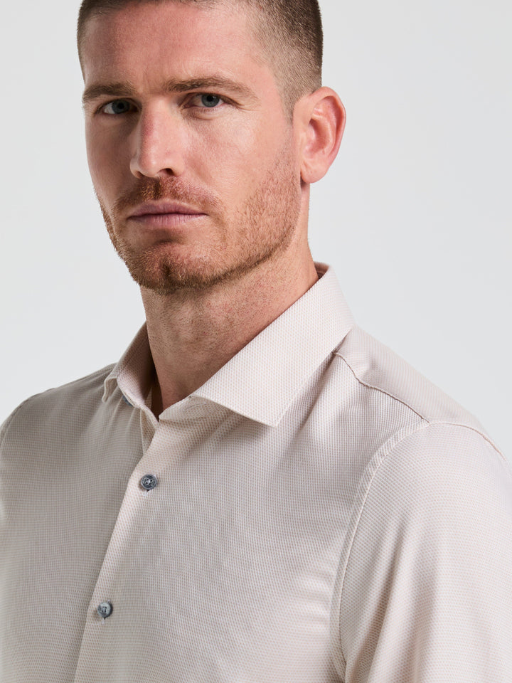 Dobby King Micro Print Shirt (Taupe) 