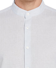 Dobby Linen Shirt with Band Collar (Country Air) 