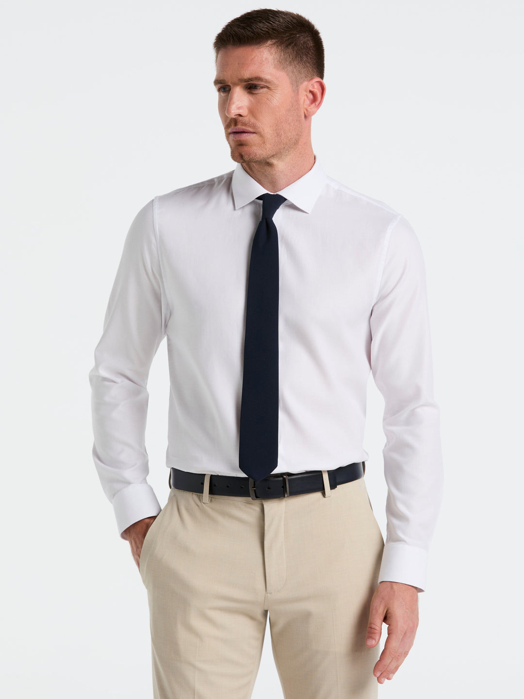 Dobby Micro Diamond Print Shirt (White) 