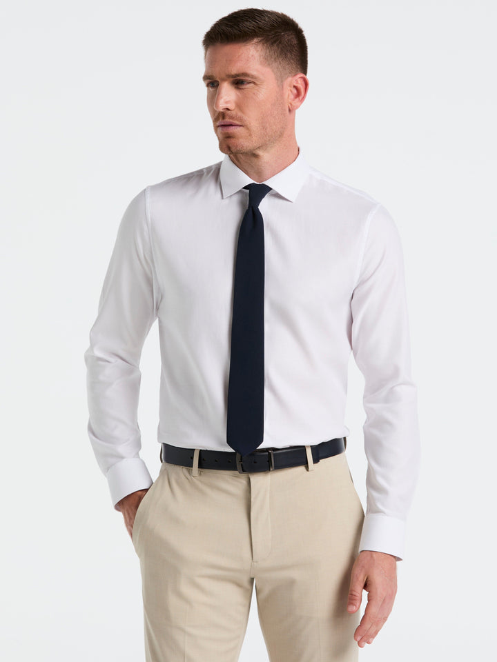 Dobby Micro Diamond Print Shirt (White) 