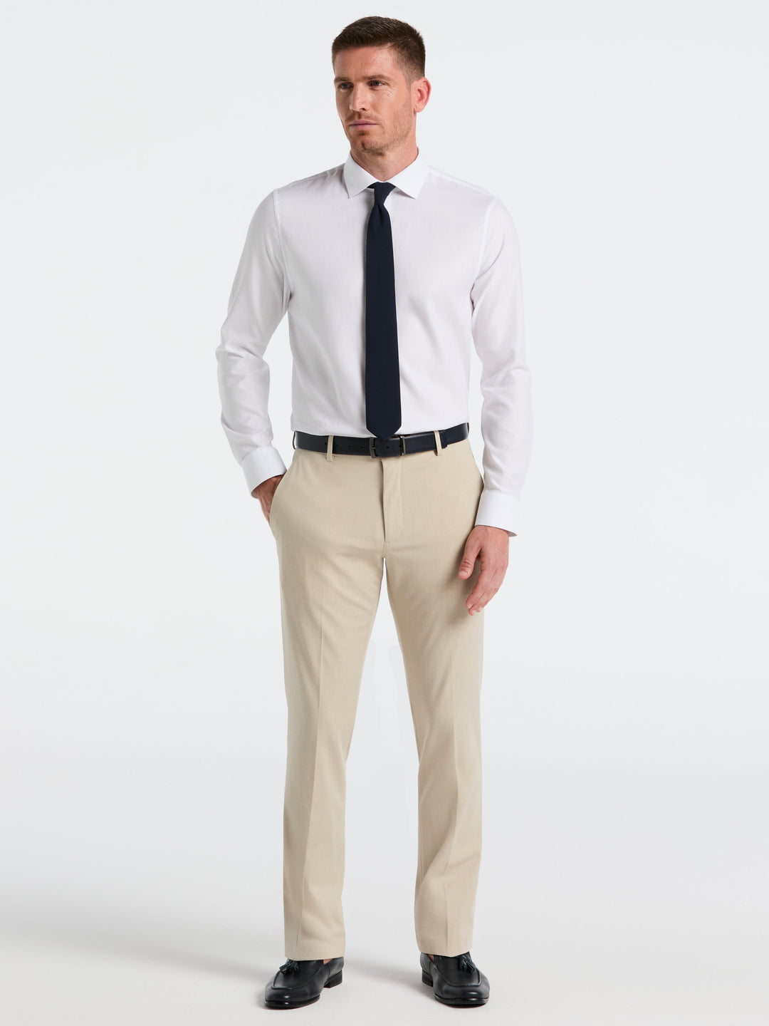 Dobby Micro Diamond Print Shirt (White) 