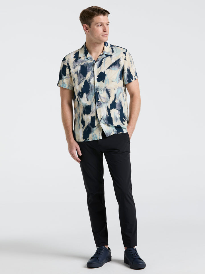 EcoVero™ Abstract Print Shirt (Blue Mirage) 
