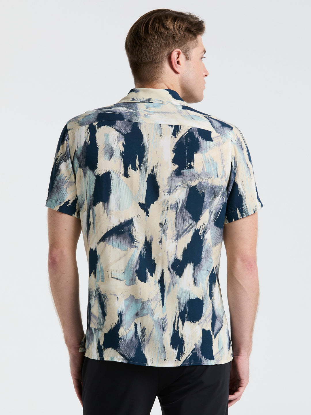EcoVero™ Abstract Print Shirt (Blue Mirage) 