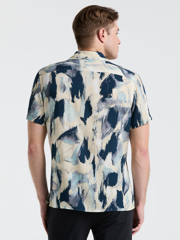 EcoVero™ Abstract Print Shirt (Blue Mirage) 
