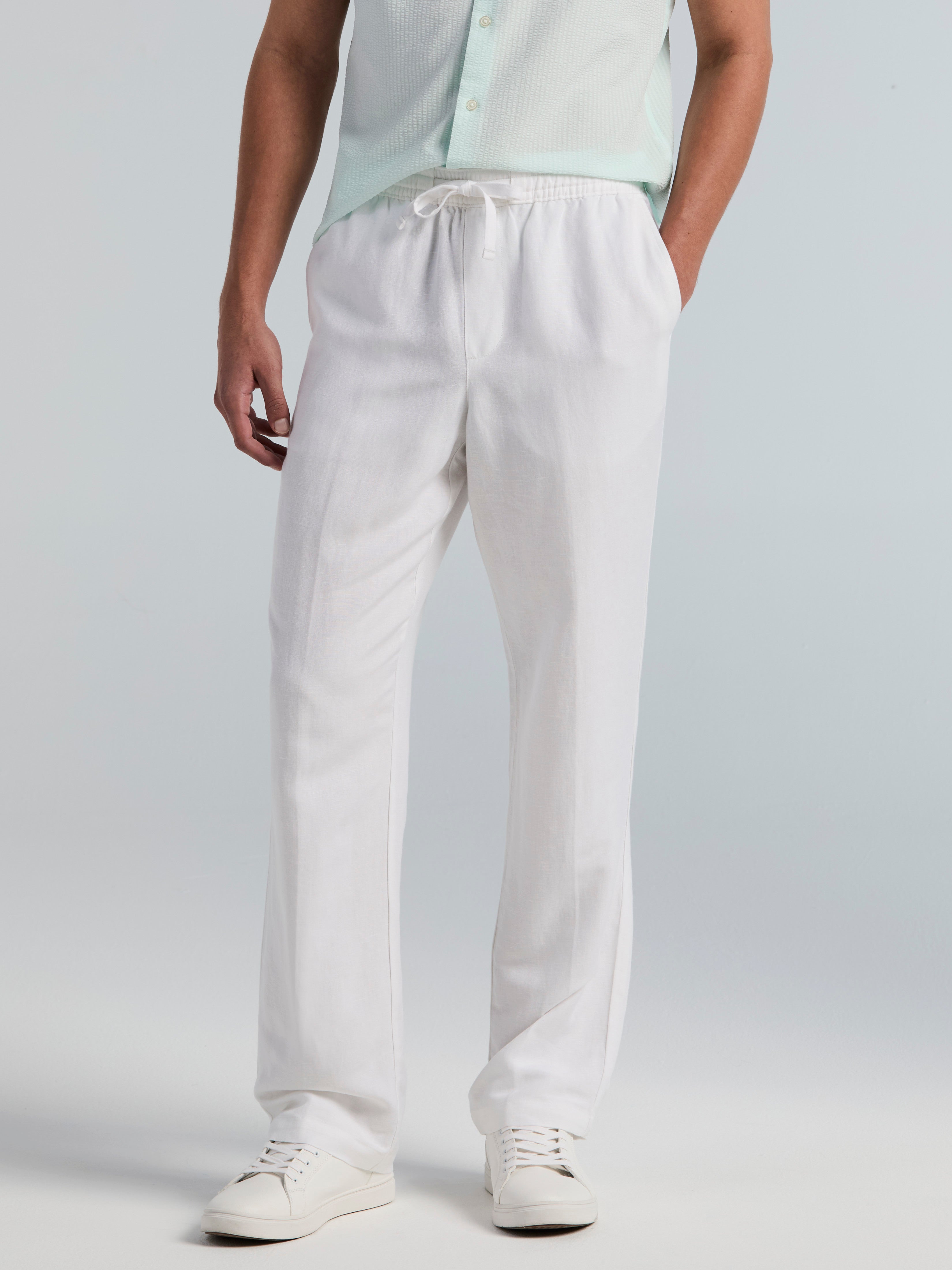 EcoVero™ Linen Blend Pull-On Drawstring Pant – Perry Ellis