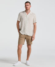 EcoVero™ Brushstroke Print Camp Collar Shirt (Bright White) 