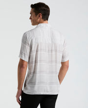 EcoVero™ Camp Collar Textured Print Shirt (Bright White) 