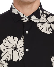 EcoVero™ Hibiscus Floral Pattern Shirt (Black) 