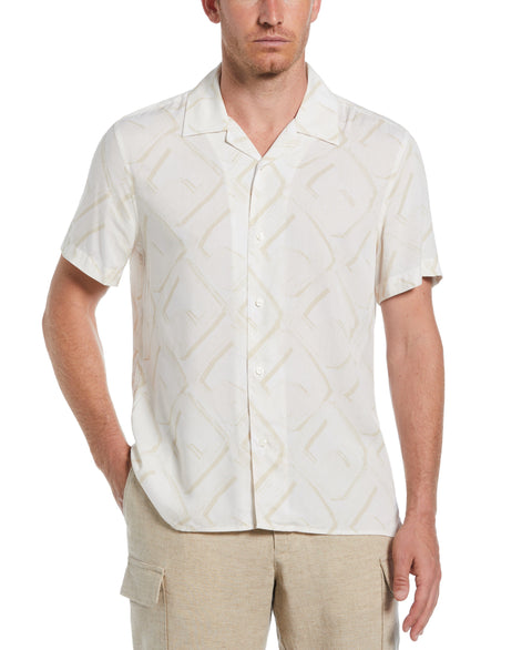 EcoVero™ Soft Abstract Print Shirt (Bright White) 
