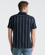 EcoVero™ Striped Camp Collar Shirt (Dark Sapphire) 