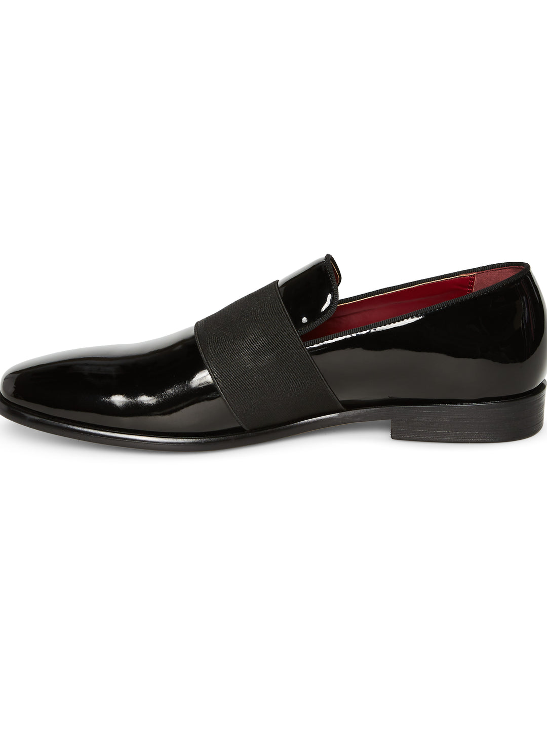 Patent Leather Slip-On Dress Shoe with Band (Black) 