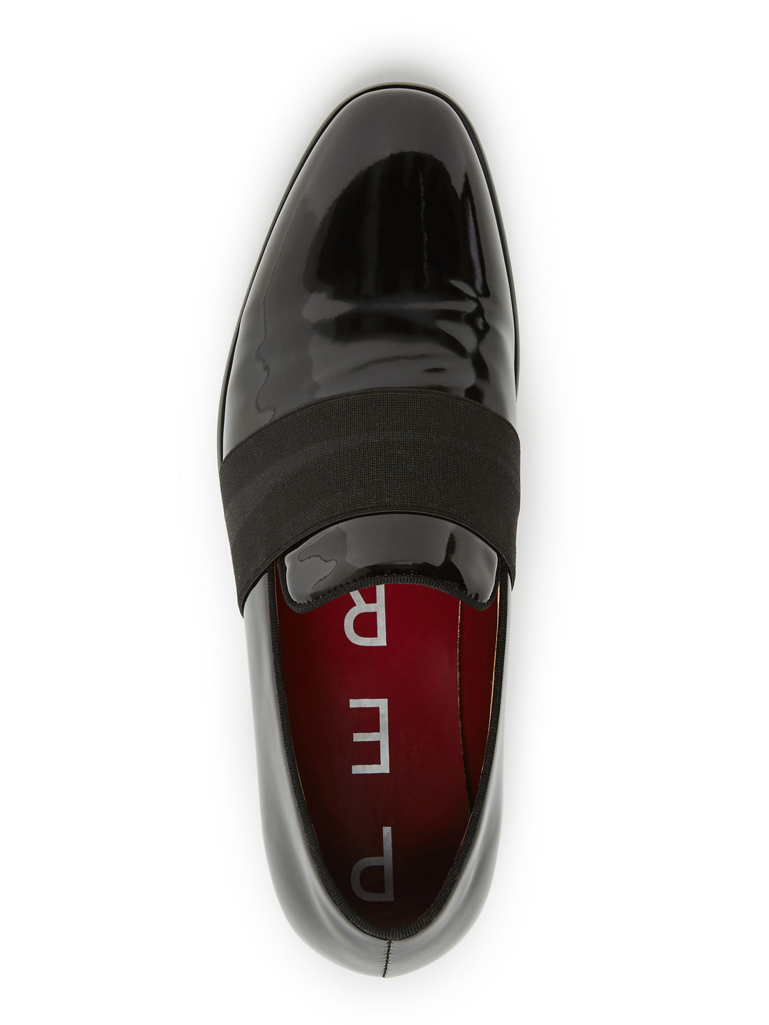 Patent Leather Slip-On Dress Shoe with Band (Black) 