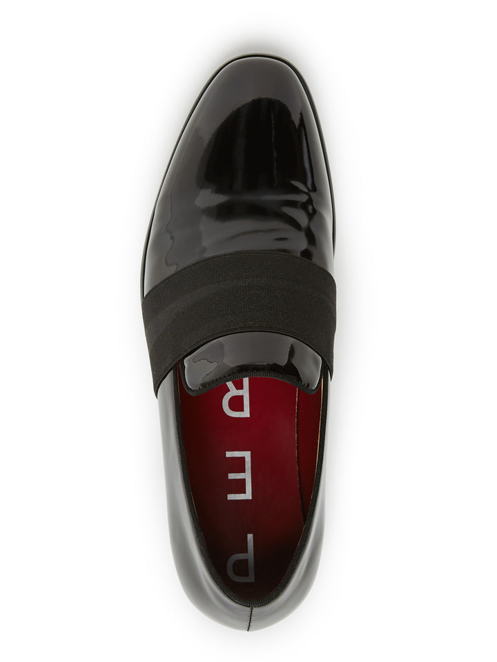 Patent Leather Slip-On Dress Shoe with Band (Black) 