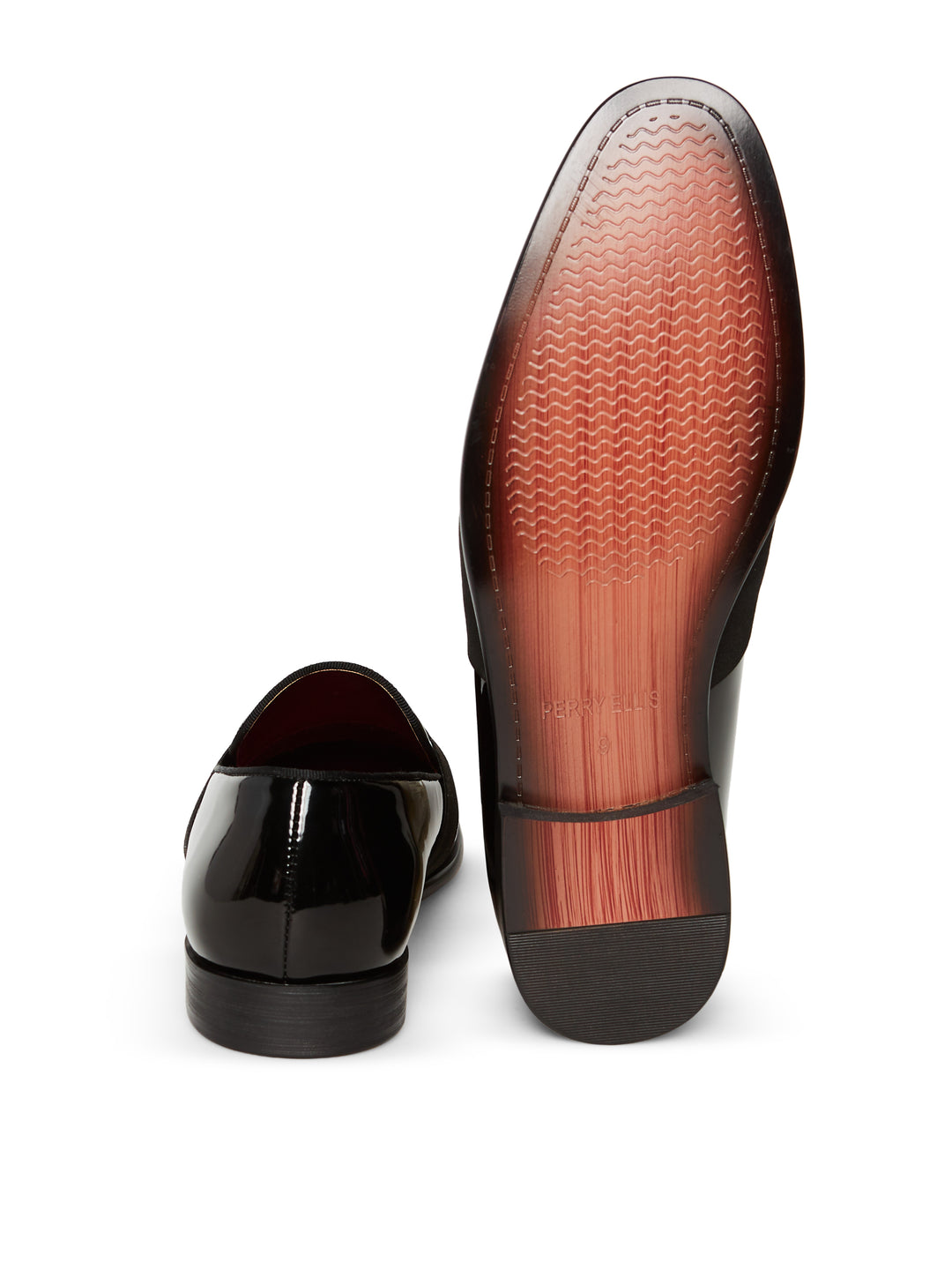 Patent Leather Slip-On Dress Shoe with Band (Black) 