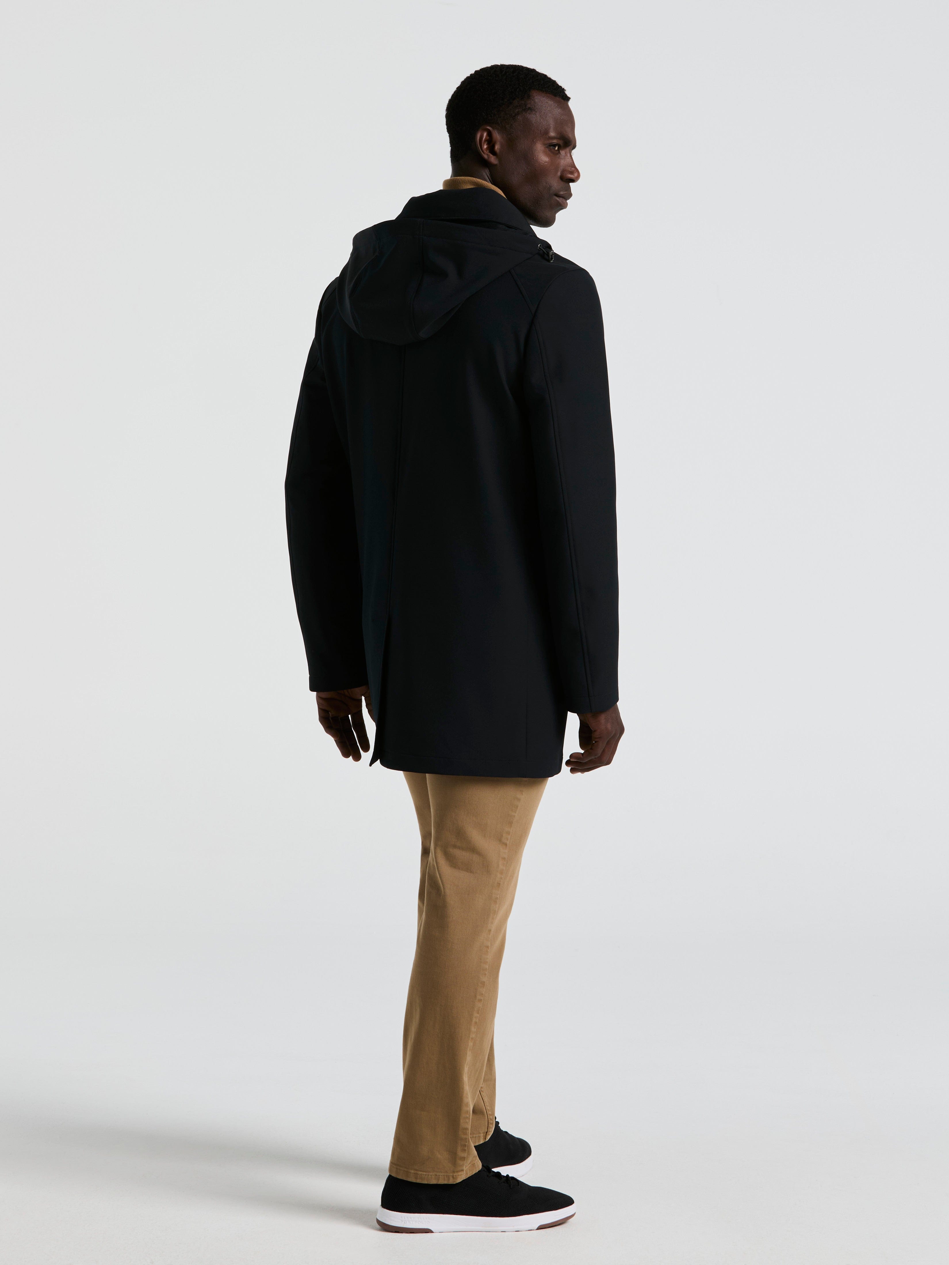 Exavier Black Solid All Weather Jacket – Perry Ellis