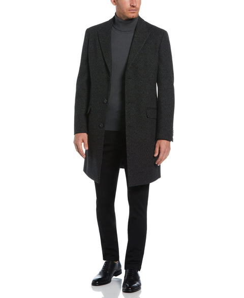 Ezra Single Breasted 3 Button Overcoat (Dark Charcoal) 
