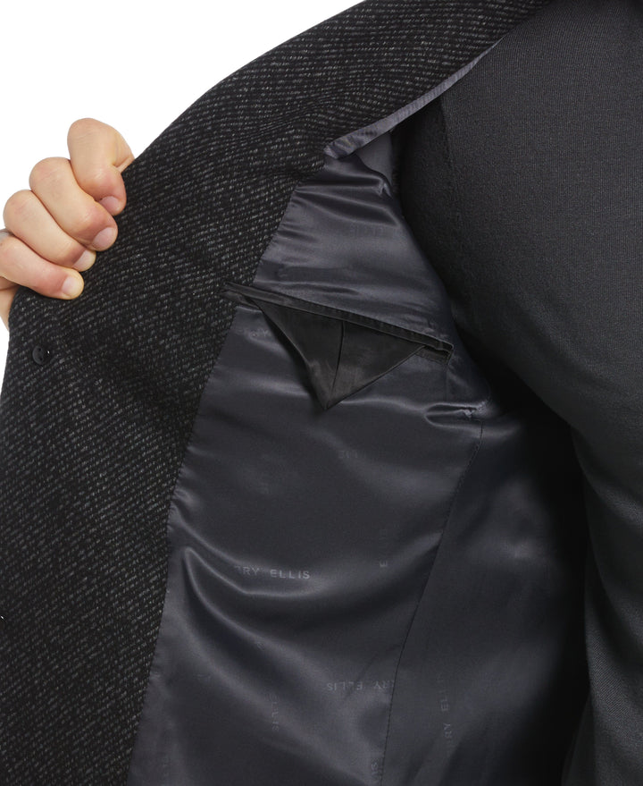 Ezra Single Breasted 3 Button Overcoat (Dark Charcoal) 