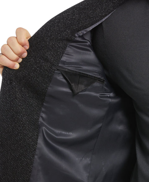Ezra Single Breasted 3 Button Overcoat (Dark Charcoal) 