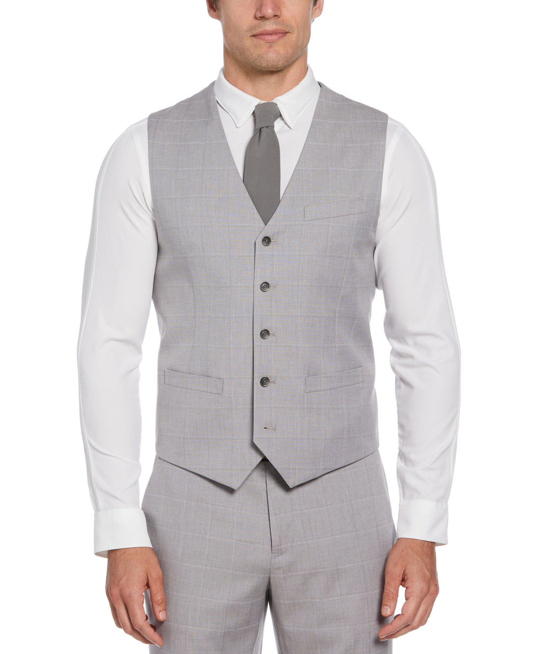 Gray Window Pane Plaid Vest (Felt Grey) 