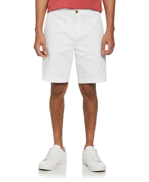 Flat Front Stretch Chino Short (Bright White) 
