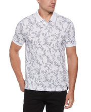 Floral 3 Button Polo (Bright White) 