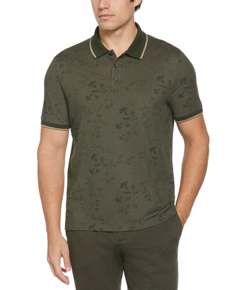 Floral Pique Polo (Rosin) 