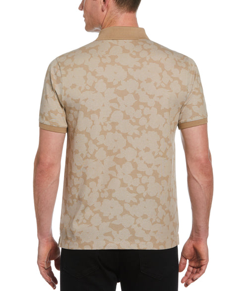 Tech Knit Flower Print Polo (Aluminum) 