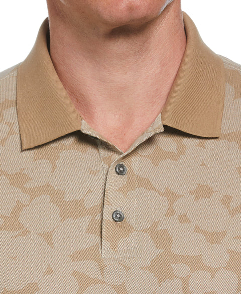 Tech Knit Flower Print Polo (Aluminum) 