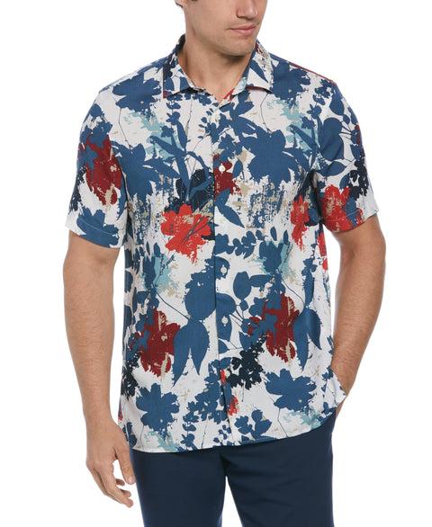 Floral Print LENZING™ EcoVero™ Shirt (Bright White) 