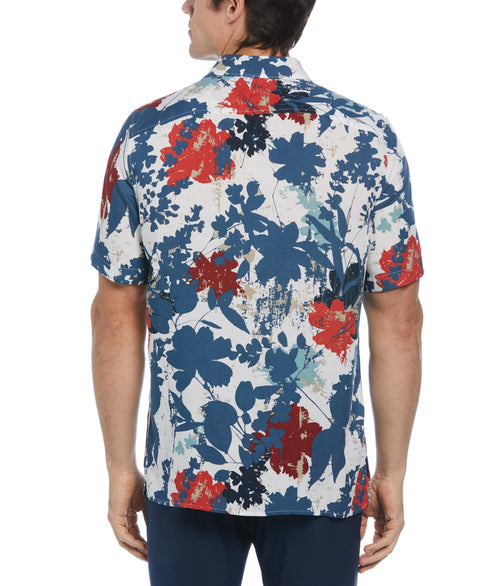 Floral Print LENZING™ EcoVero™ Shirt (Bright White) 