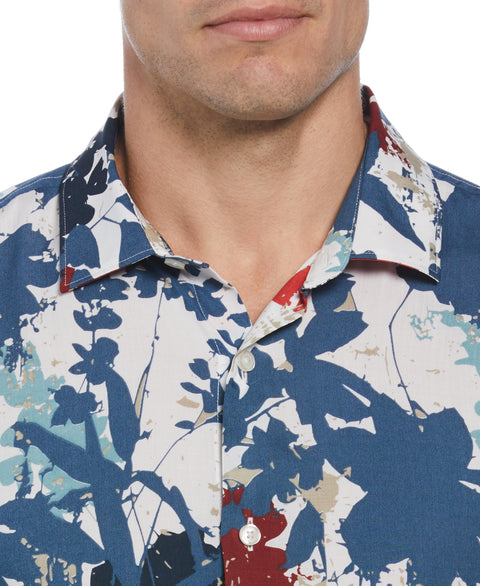Floral Print LENZING™ EcoVero™ Shirt (Bright White) 