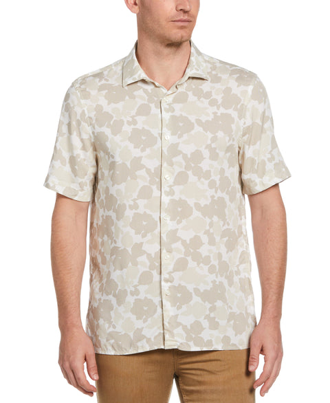 Floral Print LENZING™ EcoVero™ Shirt (Almond Milk) 