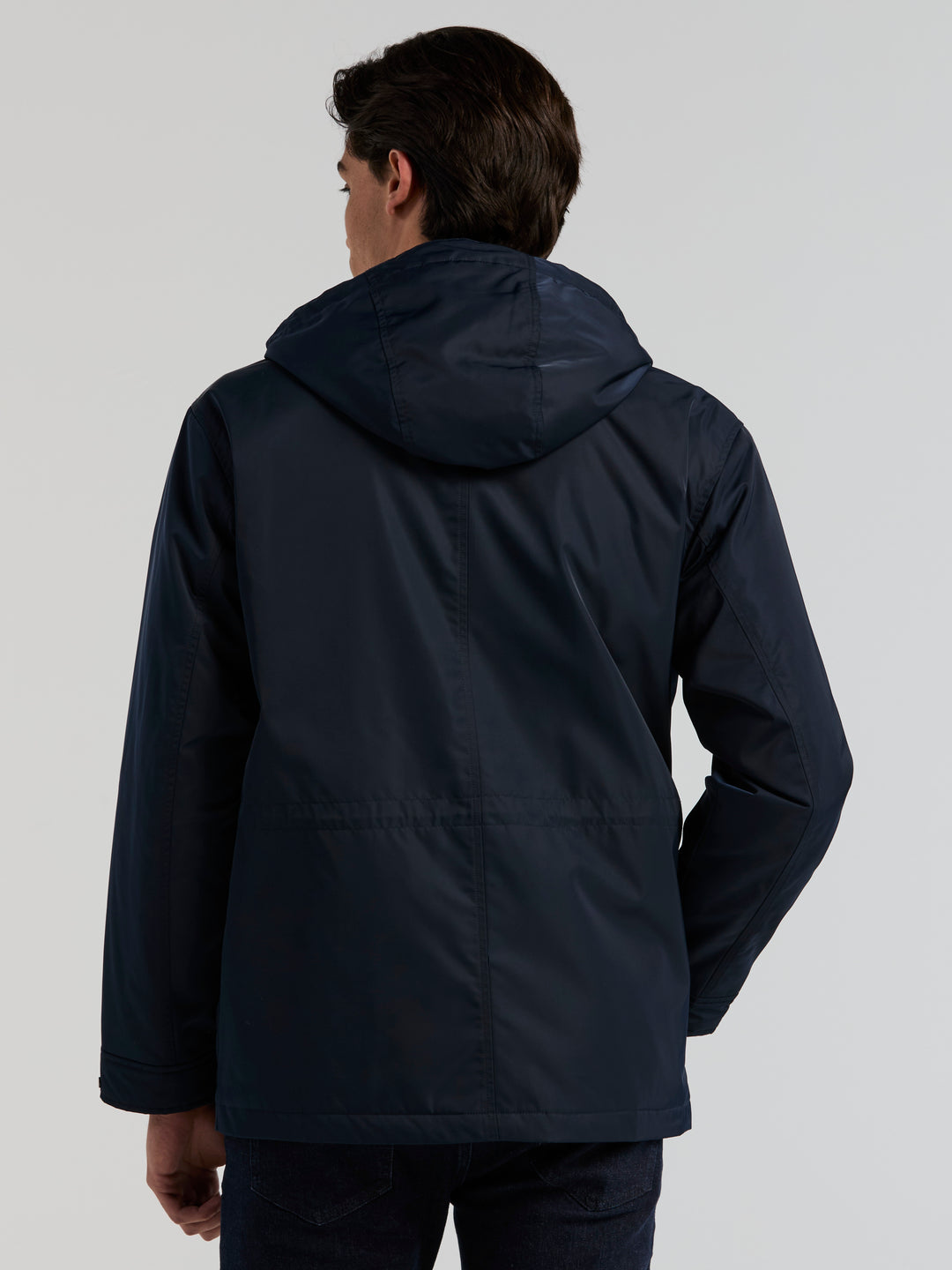 Four-Pocket Hooded Plain weave Jacket (Dark Sapphire) 