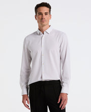 Geo Print Long Sleeve Slim Fit Shirt (Bright White) 