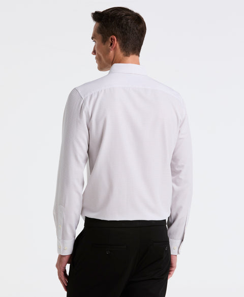 Geo Print Long Sleeve Slim Fit Shirt (Bright White) 