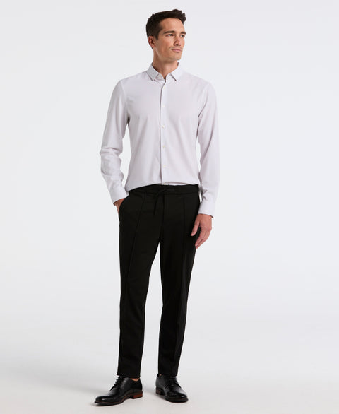 Geo Print Long Sleeve Slim Fit Shirt (Bright White) 