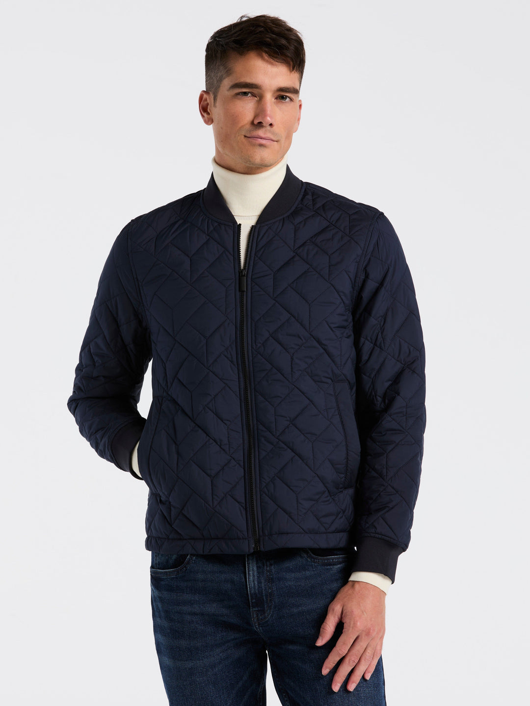 Geo Quilted Jacket (Dark Sapphire) 