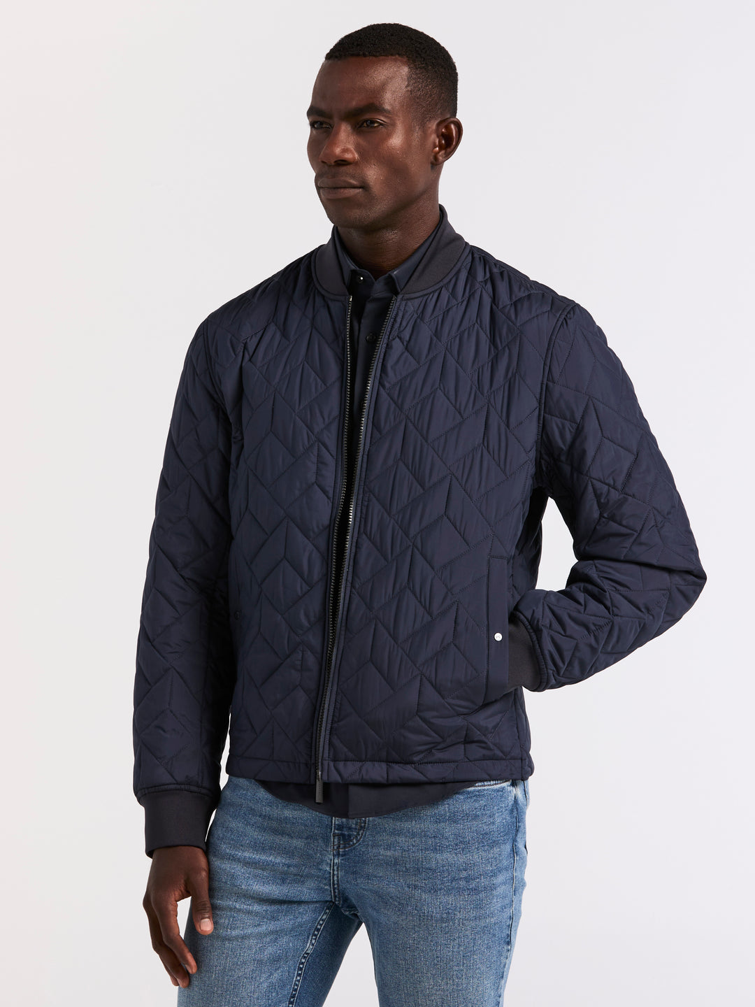 Geo Quilted Jacket (Dark Sapphire) 