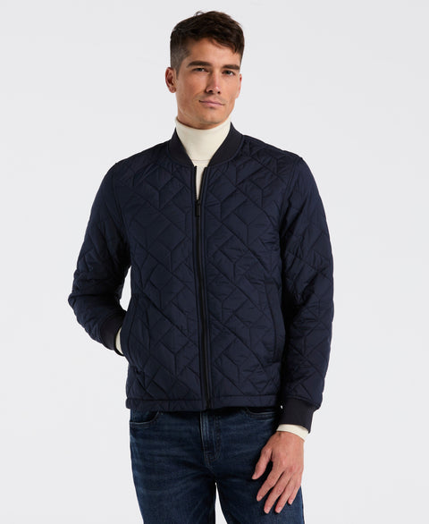 Geo Quilted Jacket (Dark Sapphire) 