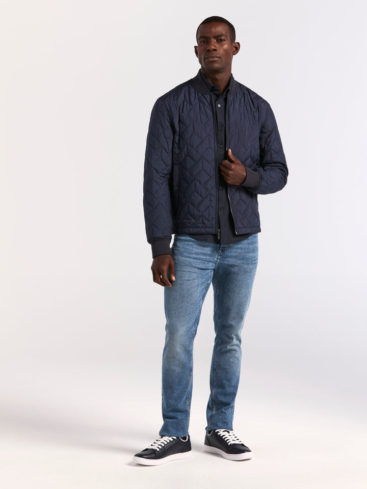 Geo Quilted Jacket (Dark Sapphire) 