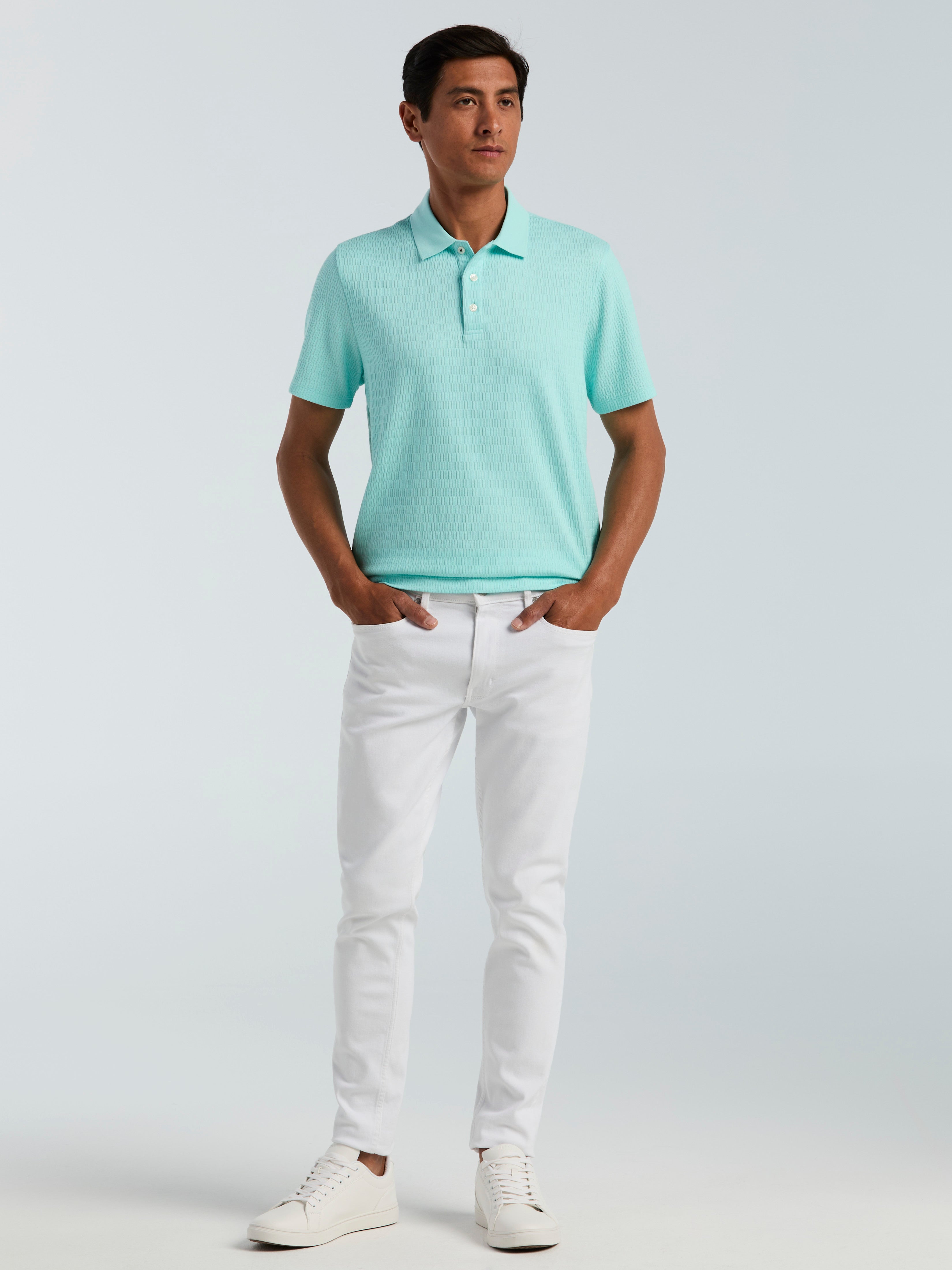 Geometric Jacquard Polo – Perry Ellis